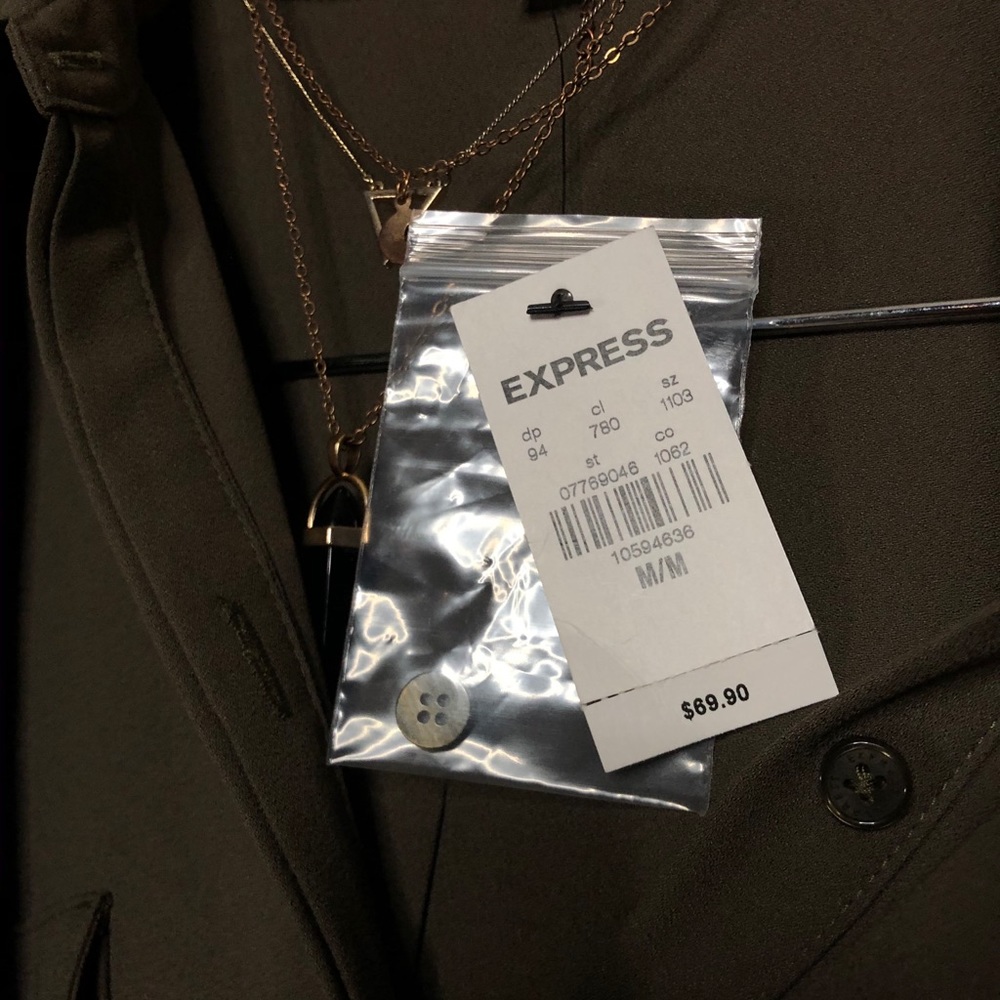 Express medium army green dress